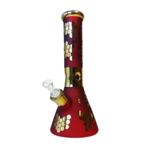 Bong de cristal Bee Hexagon ROJO