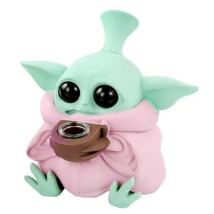 Pipa de silicona Baby Yoda ROSA