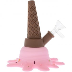 Pipa de Silicona con Forma de Helado Rosa de 13 cm