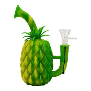 Bong de Silicona Piña con Cuchara de Metal y Piezas Desmontables de 18 cm