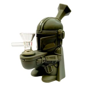 Bong de Silicona Space Hero Gris con Piezas Desmontables 15 cm