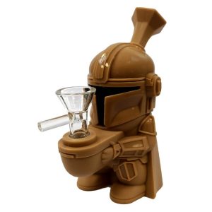 Bong de Silicona Space Hero Marrón con Piezas Desmontables 15 cm