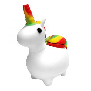 Pipa de Silicona Unicornio Blanca 12 cm