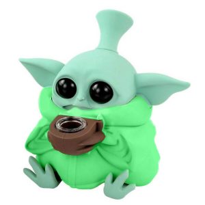 Bong de Silicona Alien Verde con Piezas Removibles de 13 cm